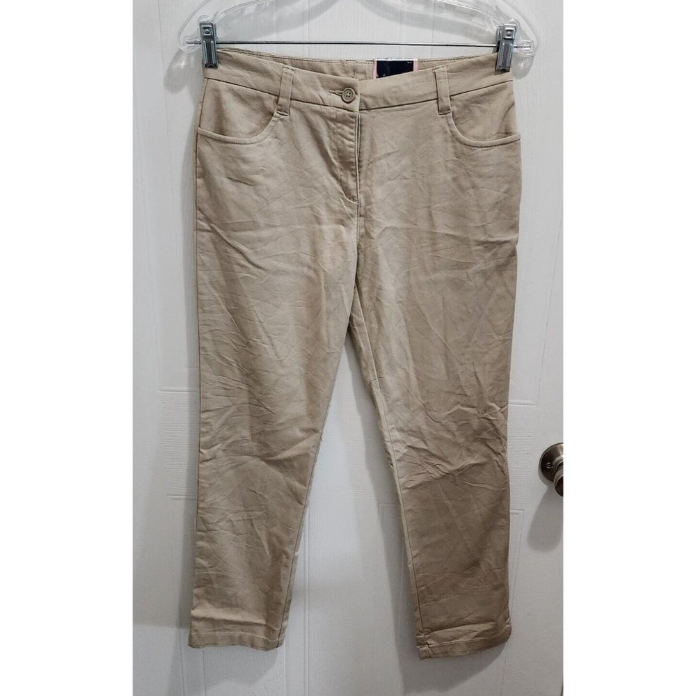 NEW Chaps Girls Approved Schoolwear Stretch Khaki Beige Ankle Pants Size 16R‎